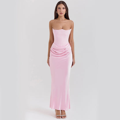 Slim Tube Top Long Fashion Bandeau Backless Party Evening Dress