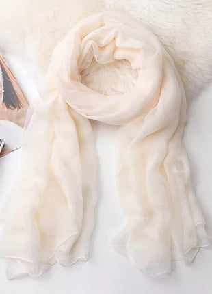 Long shawl beige scarf