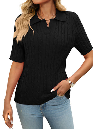 Sweater V-neck Knitted Pullover