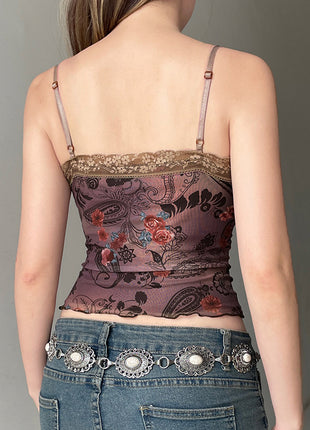 Retro Flower Print Camisole