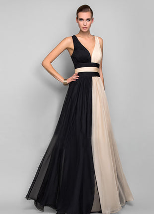 V-neck Backless Long Dress