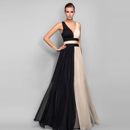 V-neck Backless Long Dress