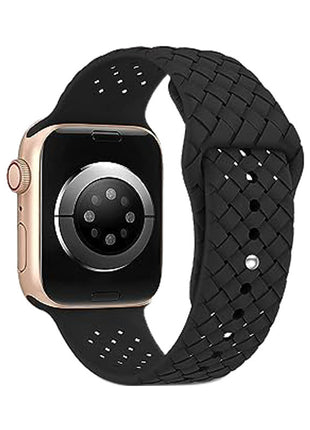 Woven Pattern Silicone Strap Applicable with Apple Smart Watch