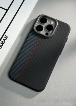 iPhone 16 Magnetic Carbon Fiber Pattern Drop-resistant Protective Case