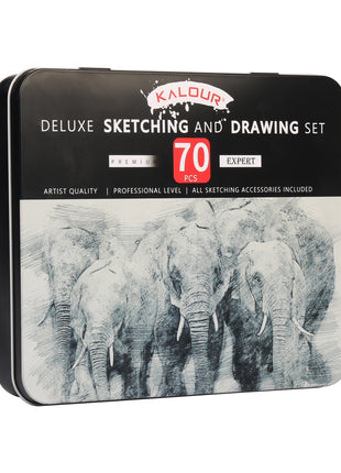 70pcs Sketch Pencil Set with Iron Box