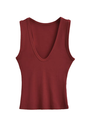 Deep U-neck Short Top