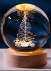 Solid Wood Lamp Holder / Tree 6cm crystal ball