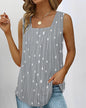 New Polka Dot Sleeveless Square Collar Vest Top