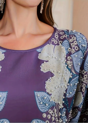 Elegant Floral Long Sleeve Dress