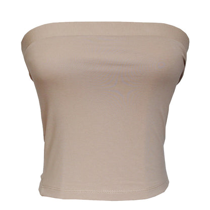 Slimming Strapless Anti-exposure Bottoming Tube Short Top