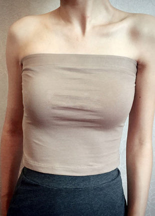 Slimming Strapless Anti-exposure Bottoming Tube Short Top