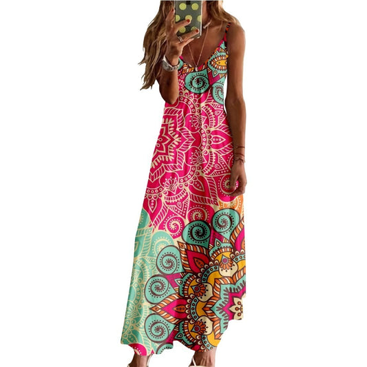 Waist-tight Bohemian Sling Slim Fit Dress