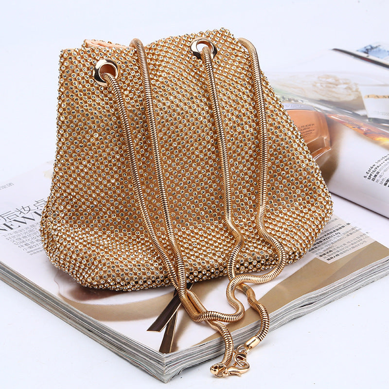 Crystal Diamond Clutch String Satin Crossbody Bag