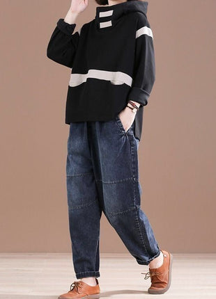 Oversized Artistic Distressed Loose Slimming Jeans