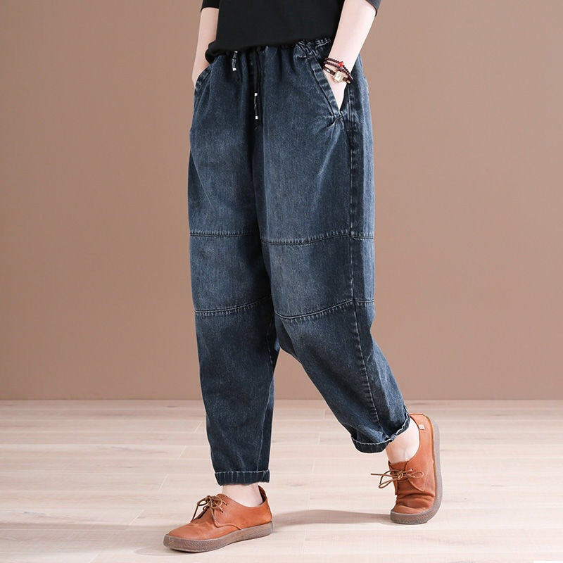 Oversized Artistic Distressed Loose Slimming Jeans