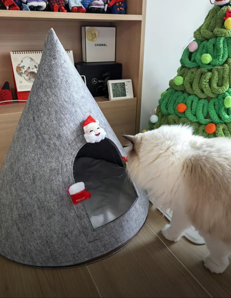 Enclosed Indoor Pet Nest DIY Christmas Tent Style