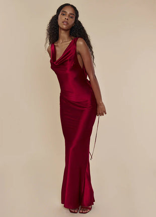 Banquet Style Lace Up Long Dress