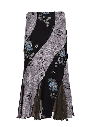 Flora Retro Style Long Skirt