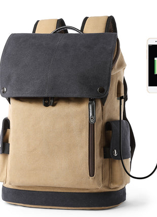 Canvas Backpack Large Capacity Student School Bag