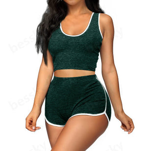 Fashion Casual Multicolours Sports Top & Shorts Suit