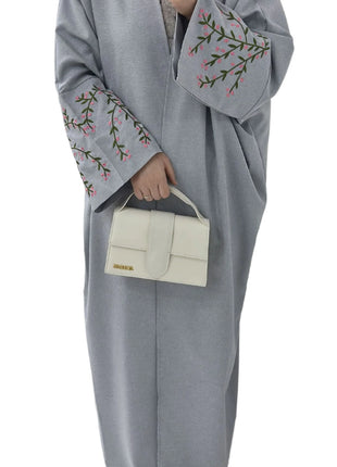 Flower Embroidered Elegant Abaya with Headscarf