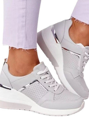 Plus Size Casual Platform Lace-up Wedge Shoes