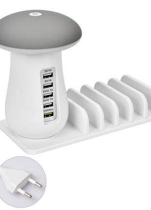 Mushroom Charging Dock Station LED Light Lamp 5-Port