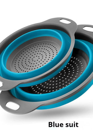 Folding Kitchen Multi-Functional Drain Basket Set of 2