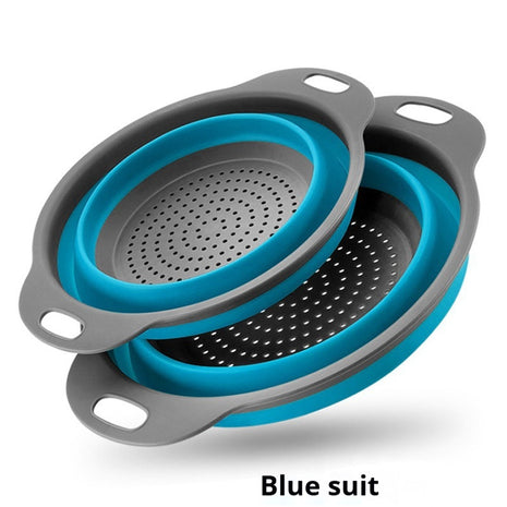 Folding Kitchen Multi-Functional Drain Basket Set of 2