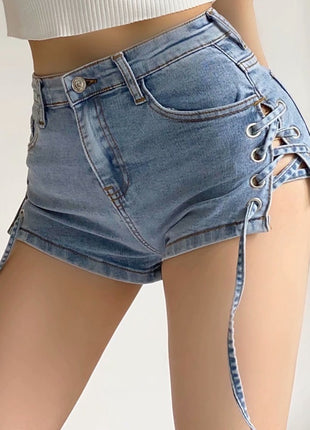 Fashionable And Personalized Bow Denim Shorts
