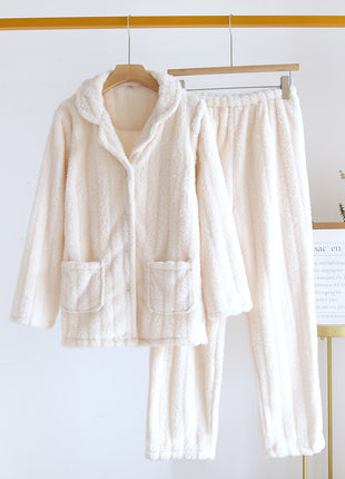 Simple Coral Fleece Pyjamas