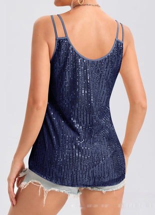 Sequins V-neck Strap Vest