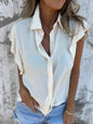 Satin Casual Loose Button Short Sleeve