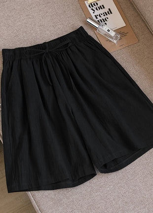 Cotton and Linen Loose Shorts