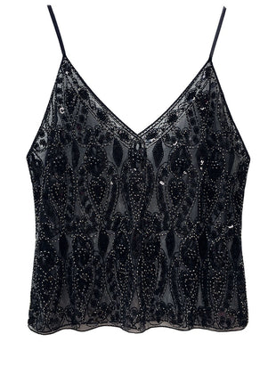 Heavy Embroidery Sequins Vest Shiny Small Sling