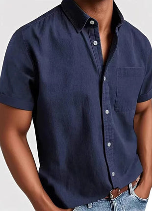 Single-breasted Shirt Men's Short Sleeve