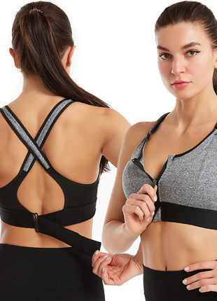Adjustable Front Zipper Sports Bra