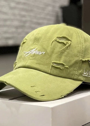 Korean Ins Retro Tattered Soft Jeans Peaked Cap