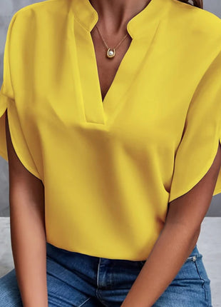 Summer V-neck Short-sleeved Chiffon Shirt