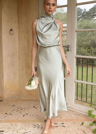 Sleeveless Halter Neck Dress