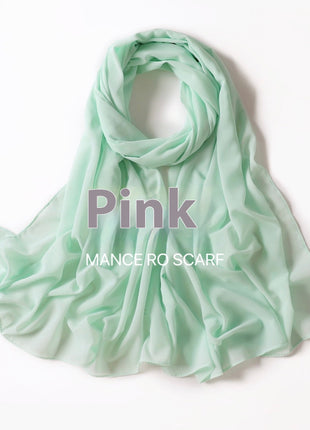 Pure Color Pearl Chiffon Scarf Headcloth Veil Chiffon Scarf