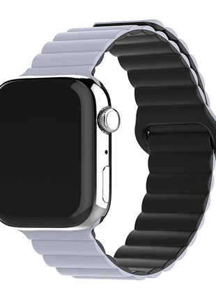 Two-color Silicone Magnetic Back Ring Buckle Band Applicable with Apple watch