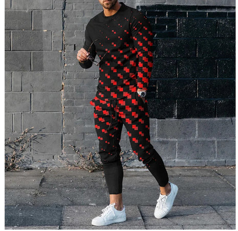 Round Neck Long Sleeve T-shirt Trousers Set