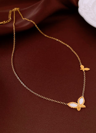 Fashion Butterfly Pendant Stainless Steel Necklace