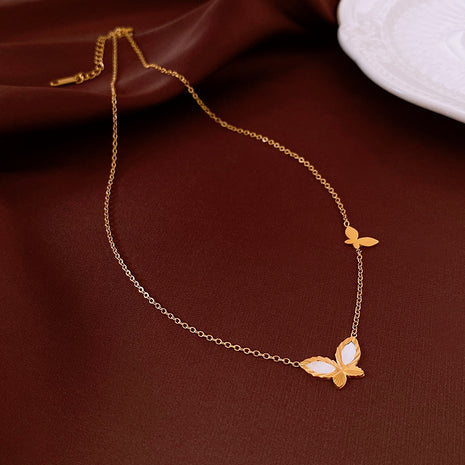 Fashion Butterfly Pendant Stainless Steel Necklace