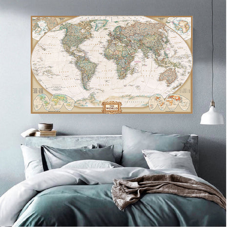 Vintage World Map 100 X 150 cm