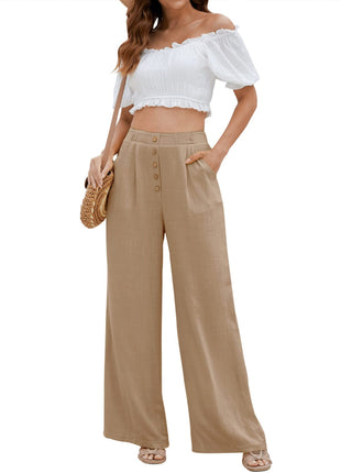 Cotton And Linen Casual Straight Pants