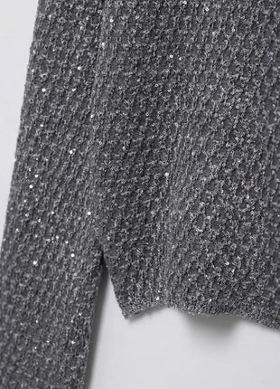 Fashionable Beads Decoration Knitted Coat