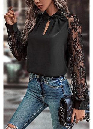 Commuter's Lace Stitching Long-sleeved Top