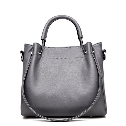 Korean Soft Leather Bucket Handbag